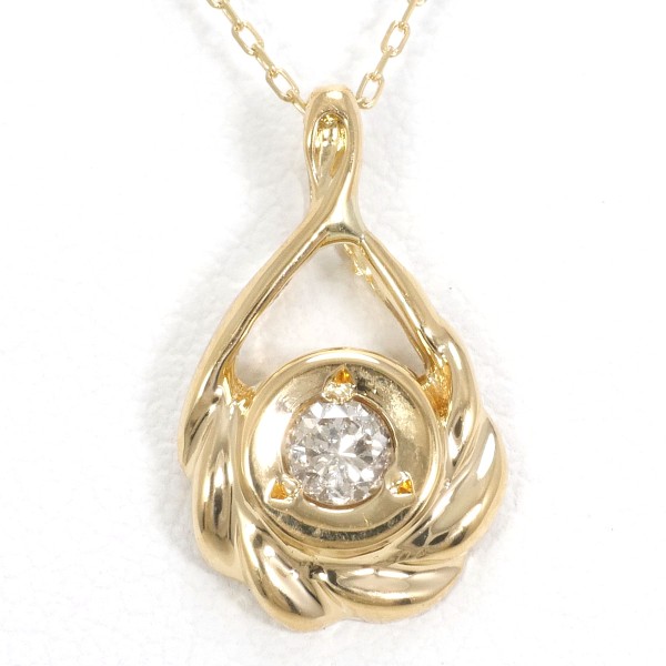 K18 18金 YG イエローゴールド ネックレス ダイヤ 約40cm ジュエリー 中古