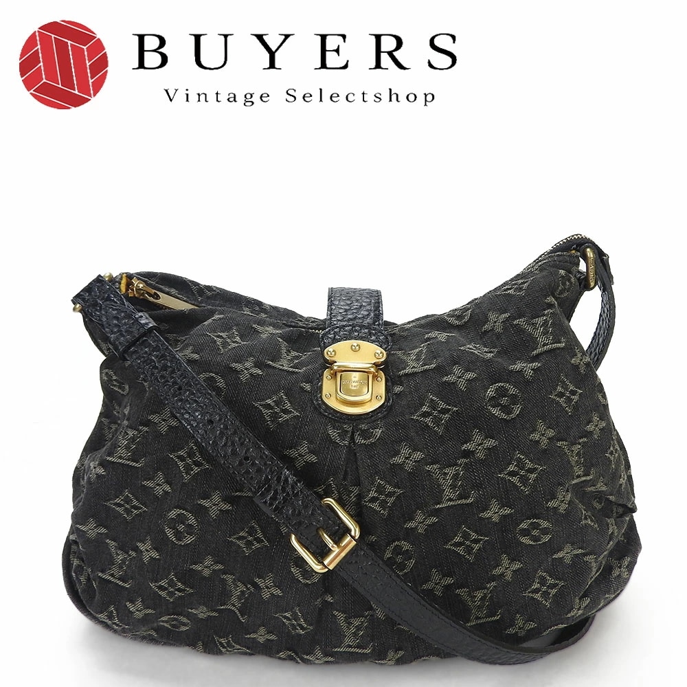 中古 ルイヴィトン ショルダー バッグ スライトリー モノグラムデニム ノワール M95835 LV レディース 女性 ブラック 普段使い カジュアル 斜めがけ