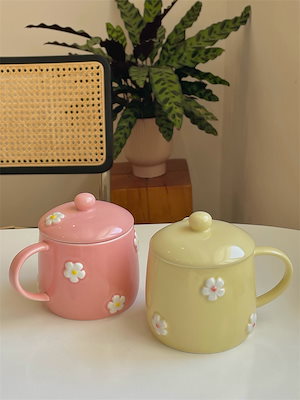セラミック食器ギフトマグカップ風温湯カップかわいいデイジー