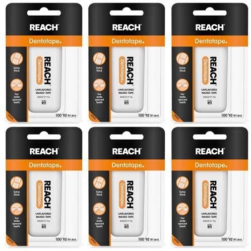 REACH Dentotape Waxed Tape, Unflavored 100 Yards 6 pack (91.4 m) [並行輸入品]