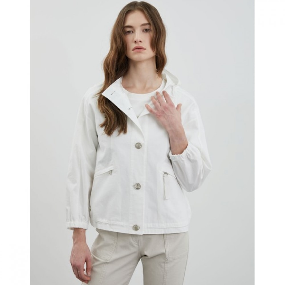 [オリビアローレン] ボタンポイントフード付きジャンパー_VVCCL4M3161