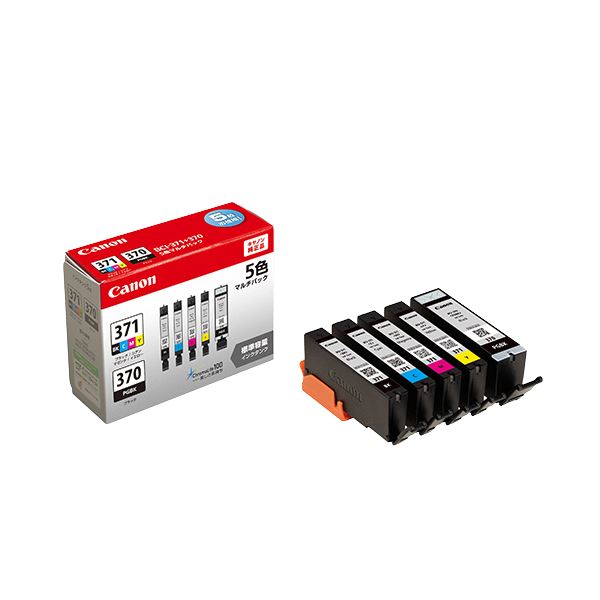 キヤノン インクタンク BCI-371+370/5MP（BK/C/M/Y）+（顔料BK） 5色マルチパック 0732C003 1箱（5個：各色1個） 7,281円