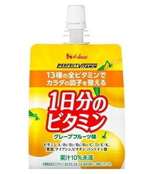 【送料無料】ハウスウェルネスPERFECT VITAMIN 1日分のビタミンゼリー グレープフルーツ味 180g24個