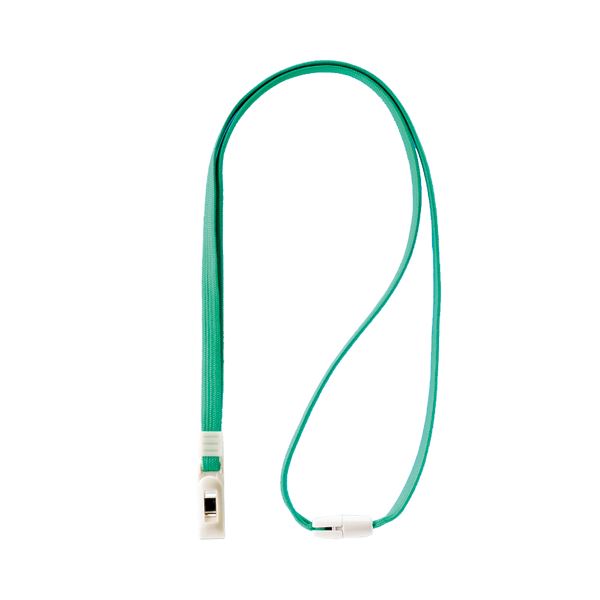 (まとめ) ライオン事務器 名札用ストラップグリーン N-7P 1本 (×50セット)