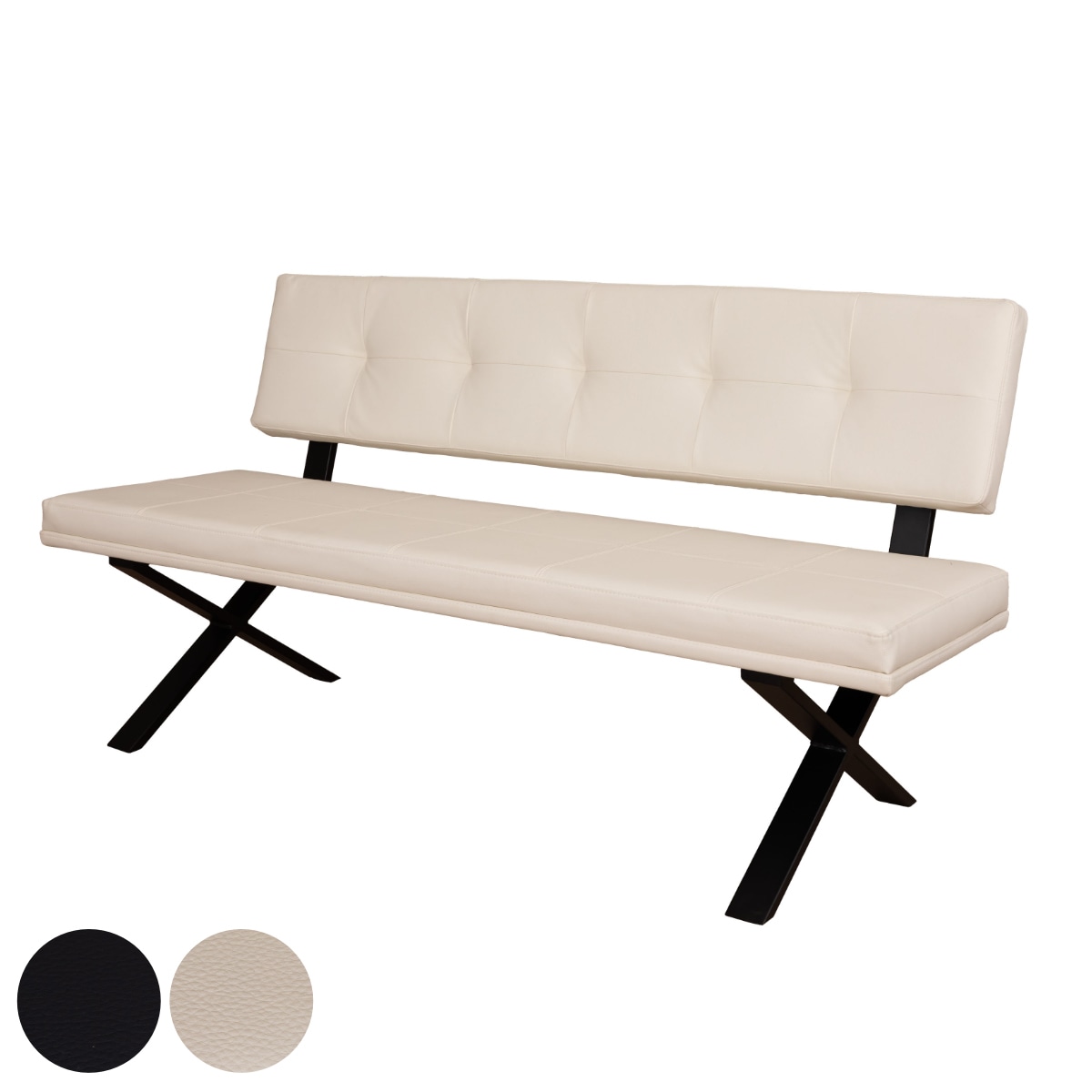 ダイニングベンチ 背付タイプ 幅160cm PVC ブレシア ベンチ ダイニングチェア 背もたれ スタイリッシュ モダン レザー調 開梱設置