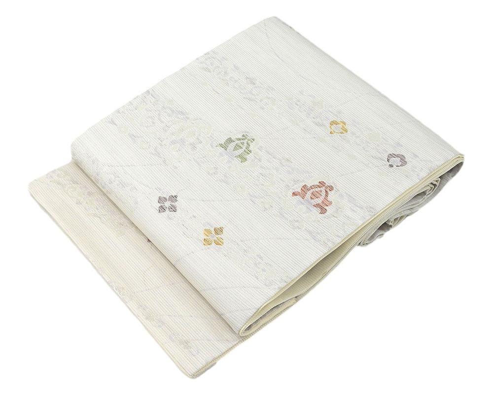 袋帯 正絹 染色作家 草野一騎作 格子花模様 袋帯 美品 リサイクル 中古 結婚式 入学式 卒業式 パーティー g0202 きもの翔鶴] 袋帯 正絹 染色作家 草野一騎作 格子花模様 袋帯 美品