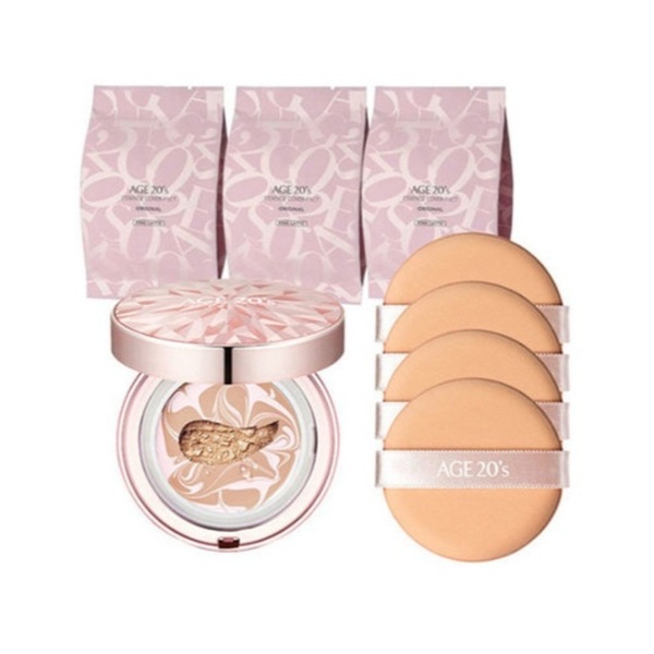 ピンクダイヤパクト企画セット21号/23号(ケース1個+詰替3個+パフ4個)SPF50+PA+++ 韓国コスメ 高密着 ツヤ肌