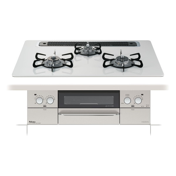 PD-863WS-75CV-13A ティアラシルバー FACEIS [ビルトインガスコンロ(都市ガス用両側強火タイプ幅75cm)]