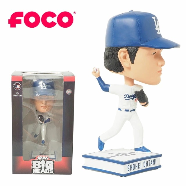 【海外正規品】FOCO ロサンゼルス・ドジャース 大谷 翔平選手 SHOHEI OHTANI BIGHEDS ボブルヘッド フィギュア 人形 約24cm 9.5INCH 正規ライセンス グッズ 野