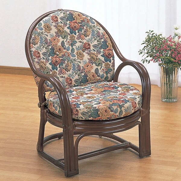 籐 アームチェア クッション付 幅57cm 家具 ソファー 籐家具 ラタンチェア チェア 1人掛けソファ パーソナルチェア 籐椅子 モダン クッション おしゃれ