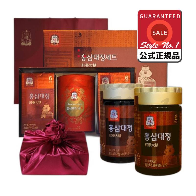 6年根紅参精ギフトセット250g 2本紅参キャンディ+ショッピングバッグ家庭の月秋夕説明節両親ギフトセット