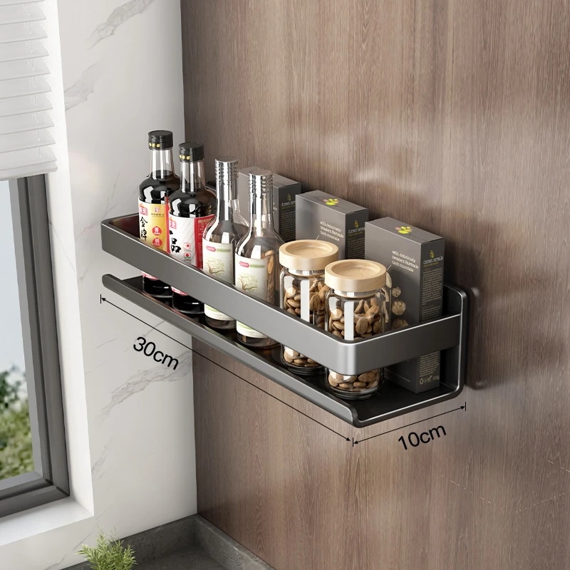 納期21日ステンレス製キッチン収納ラック,パンチングなし,バスルームウォールシェルフ,調味料ボトル,キッチンアクセサリー 7,829円
