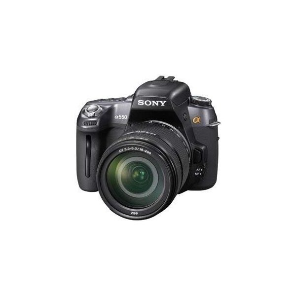 【中古】ソニー SONY α550 高倍率ズームレンズキット ブラック DSLRA550H SDカード付き