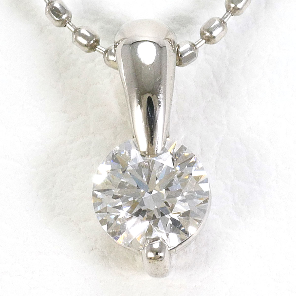 PT900 プラチナ PT850 プラチナ ネックレス ダイヤモンド 0.244ct VS2 鑑定書 総重量約2.6g 約40cm 中古