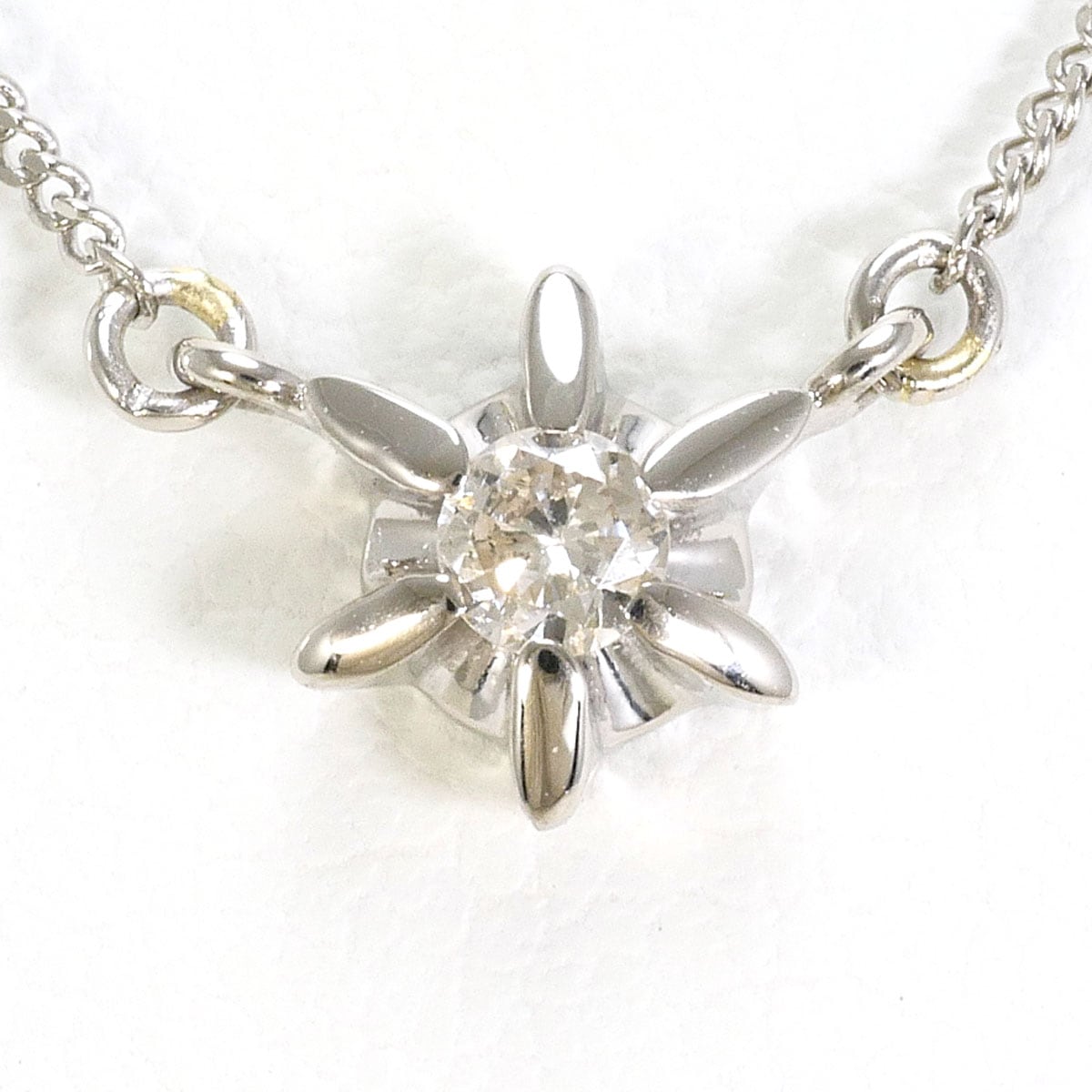 PT900 プラチナ PT850 プラチナ ネックレス ダイヤモンド 0.10ct 総重量約2.6g 約41cm 中古