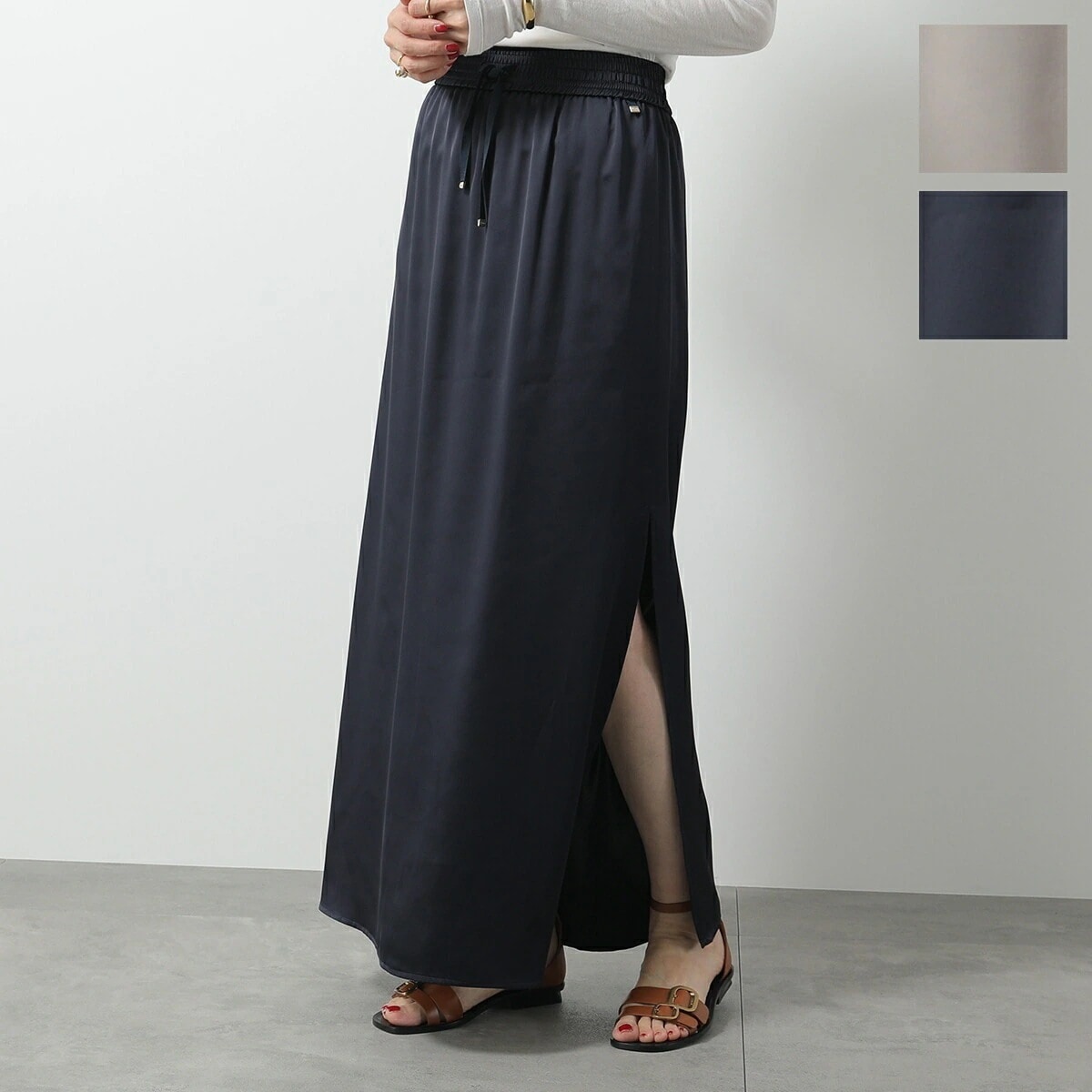 HERNO ヘルノ スカート GN000024D 12506 レディース ドレス マキシ丈 ロゴ カラー2色 GN000024D125069300