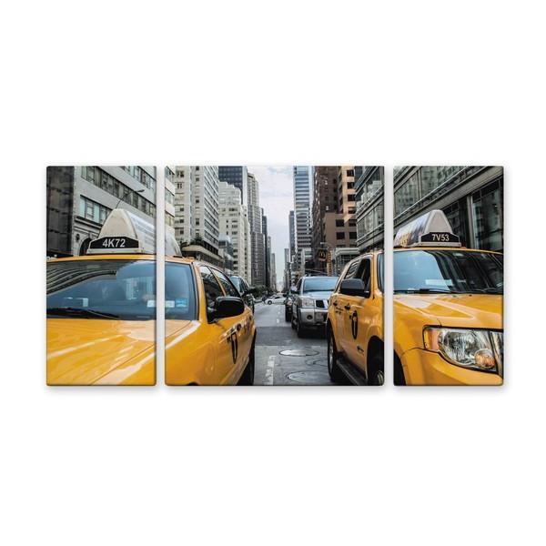 アート アートパネル 写真 3枚セット 60×30cm アートパネル 壁掛け キャンバス 3分割 おしゃれ ナチュラル インテリア 風景 ニューヨーク イエローキャブ