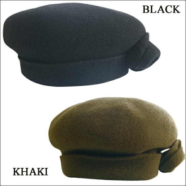 ウール　コサージュ付き ベレー帽