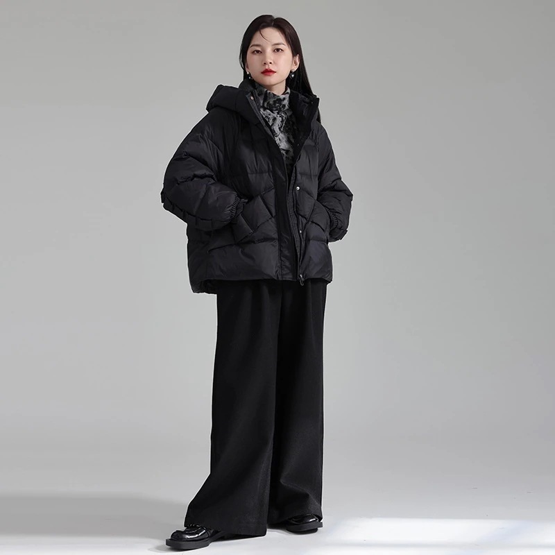 【J.Fashion】 秋冬 ダウンコート 厚手 保温 フード付き ダウンジャケット レディース アウター 関連商品は店で購入可能 メガ割30%までに制限