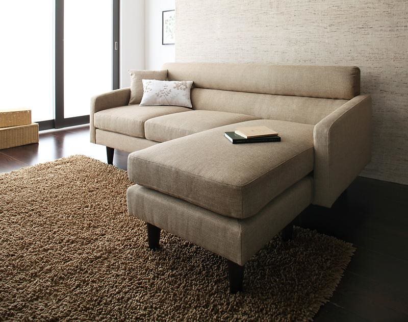 コーナーカウチソファ [Milan]ミラン ミドルサイズ ベージュ