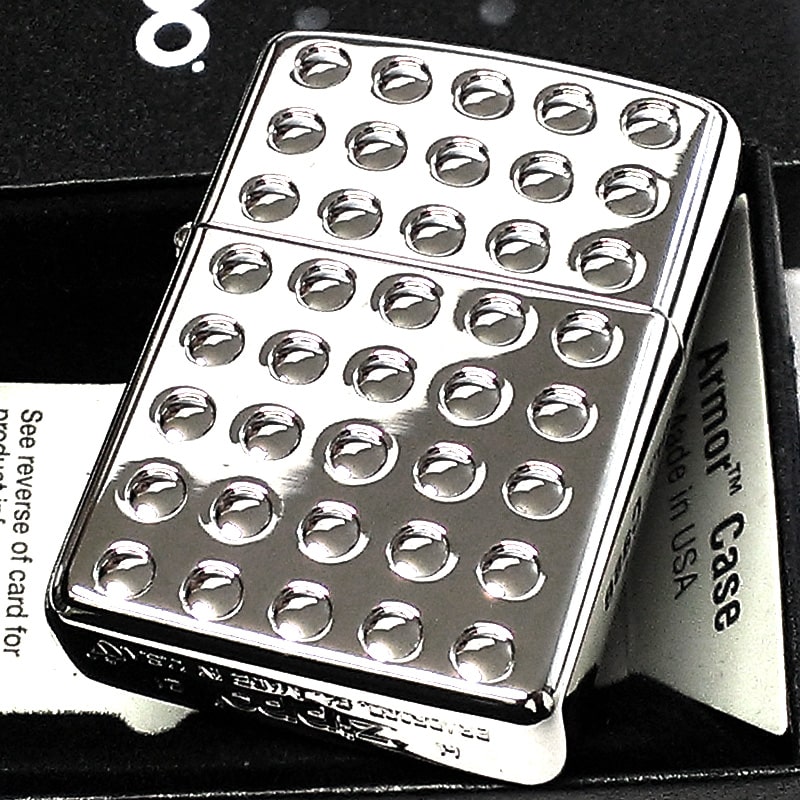 ZIPPO アーマー シャインレンズカット ジッポ ライター 両面加工 ダイヤモンドシルバー 銀 重厚 かっこいい おしゃれ メンズ ギフト