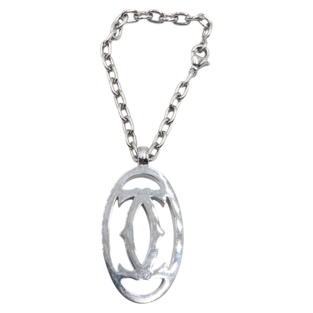 美品 2Cチャーム シルバー メタル キーホルダー キーリング キーチャーム レディース 500028