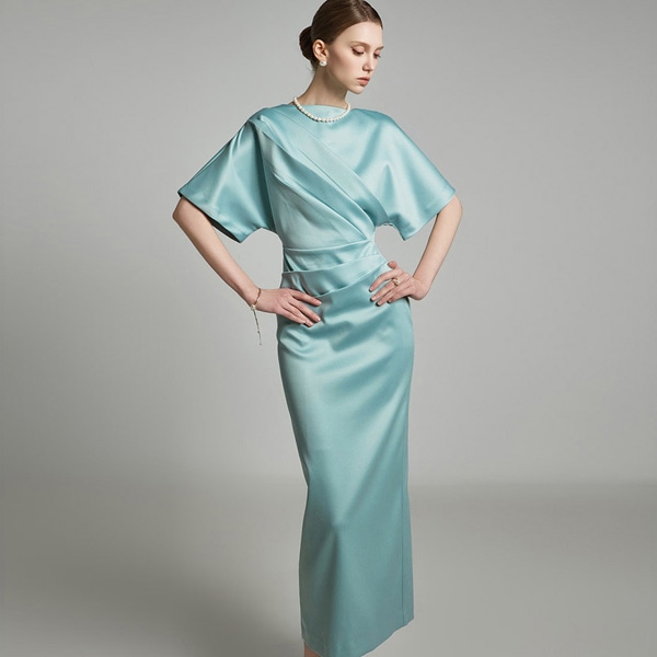 D9527 ドレープ ワンピース