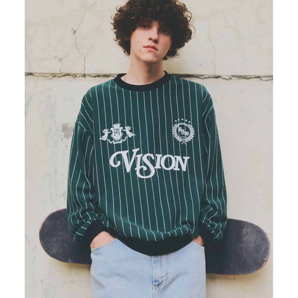 VISION StreetWEAR VSW ビジョン チーム クルーネック ダークグリーン