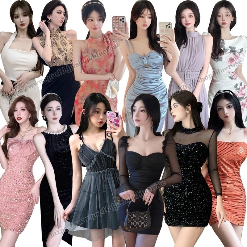 【10点セット】24入荷韓国ファッションタイトワンピース長袖半袖袖なしレディース気質パーティードレスセクシーなドレス制服ミニスカート151929 25,565円