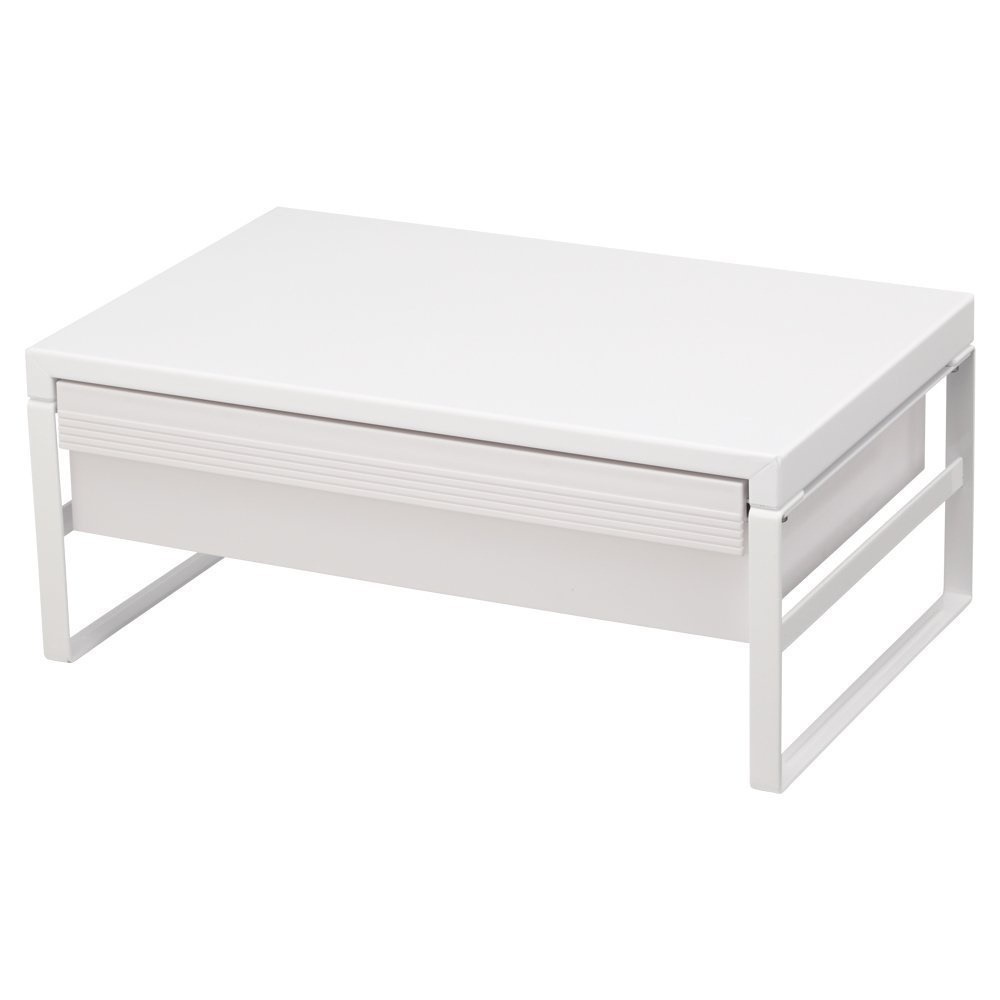 机上台 幅390mm引出し付 ハイタイプ 白 A-7342-0