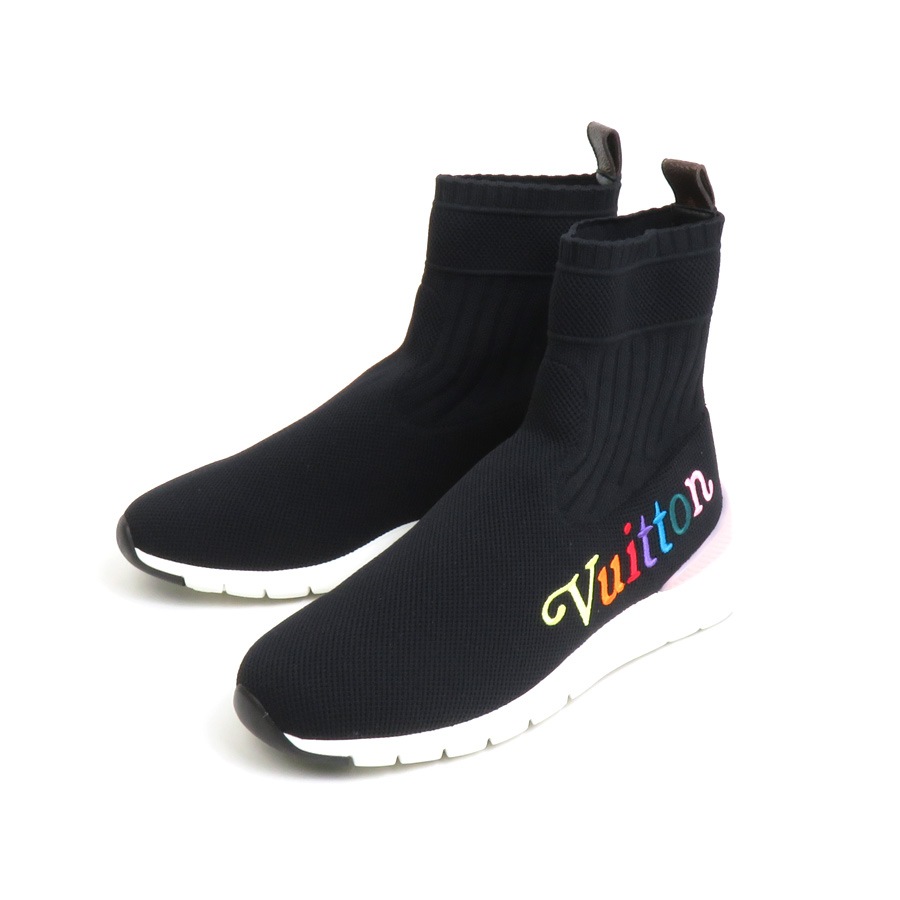 ルイ ヴィトン LOUIS VUITTON スニーカー ソックススニーカー 6 アフターゲームライン キャンバス ブラック/マルチカラー レディース e58607i