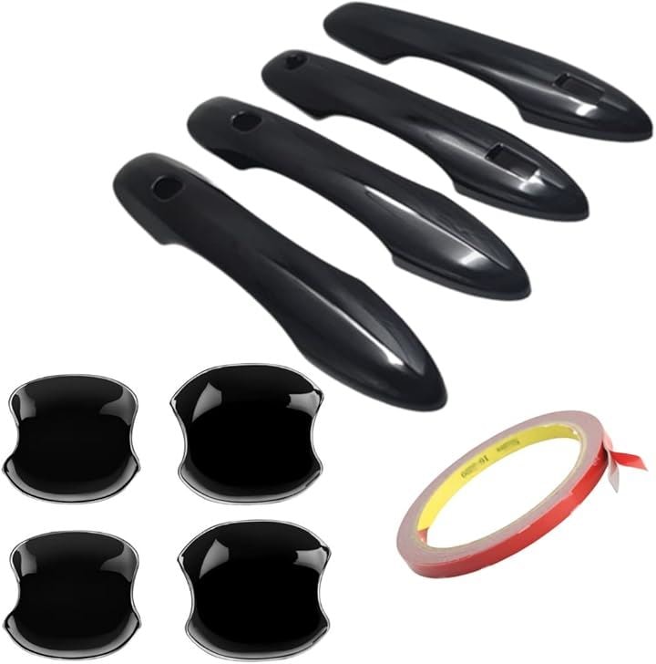 新型 シエンタ 10系 対応 ドアハンドルカバー プロテクター セット 予備の車両用両面テープ付( ピアノブラック) 5,301円