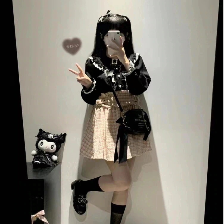 Qoo10] 地雷系量産型レースレース甘クールハート半 : レディース服