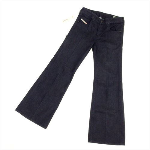 ジーンズ パンツ ブーツカット デニム 26サイズ センタープレス インディゴネイビー 中古