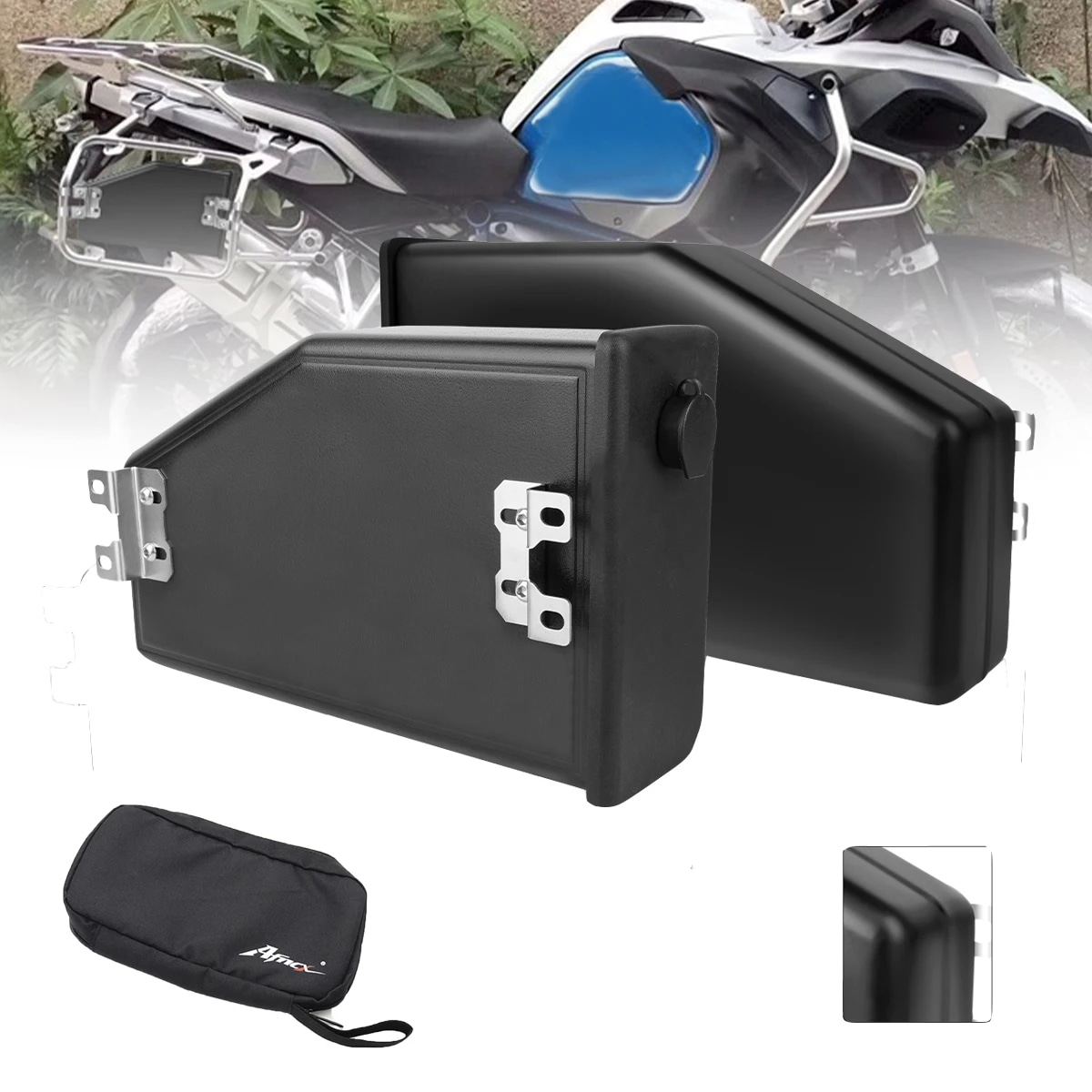 バイク用 左側 防水 ツールボックス 内袋付き BMW R1200GS R1250GS LC ADV 用 モーターサイクル ツール アクセサリー 2014-モデル対応 輸入品