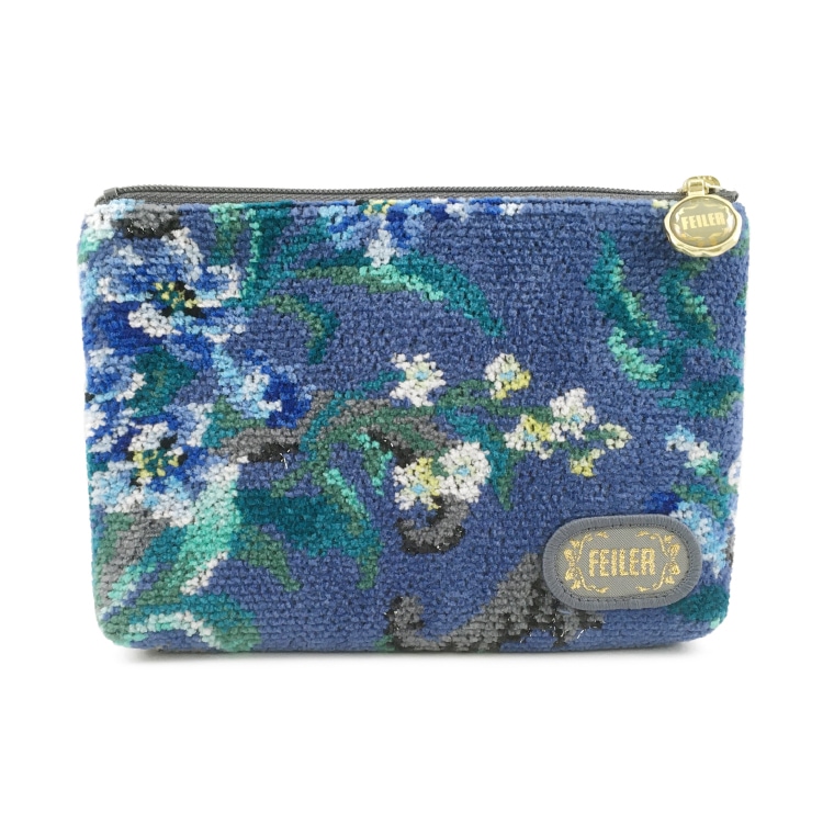 フェイラー FEILER　ポーチ（小） エーデルブラウ ライトブルー 限定デザイン 花柄フラワー 2025新作
