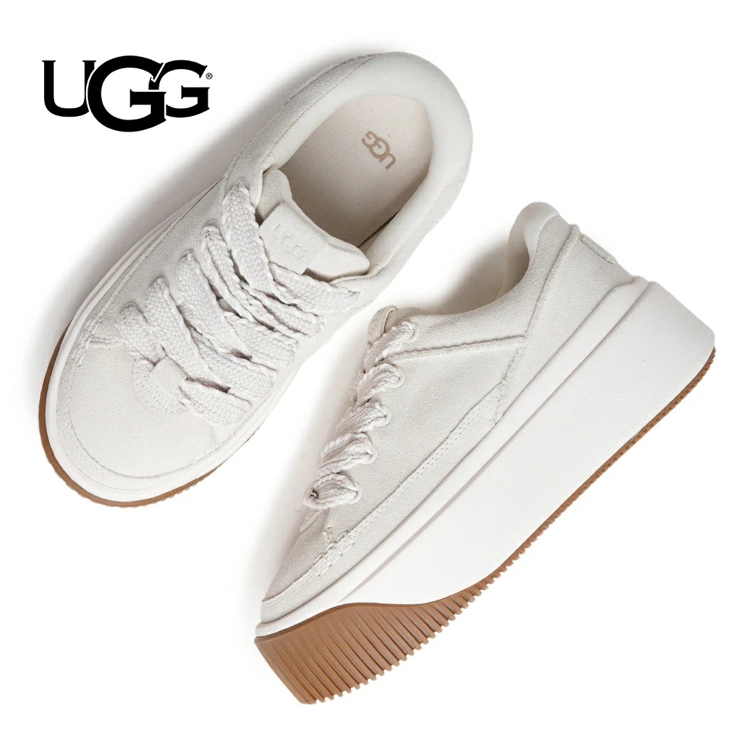 UGG アグ 厚底 EZ-DUZZIT イージー ダジット スエード レース アップ スニーカー SUEDE LACE UP JASMINE ( ベージュ レディース ウィメンズ 1175120-JS