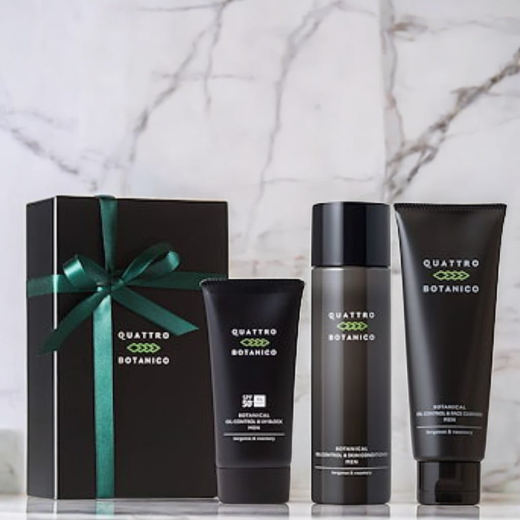 クワトロボタニコ （ 男性 プレゼント オールインワン 化粧水 ＆ 洗顔 ＆ 日焼け止め ＵＶ ） ボタニカル スキンケア ３ステップ ギフト セット 男性用 メンズコスメ 誕生日 バレンタイン
