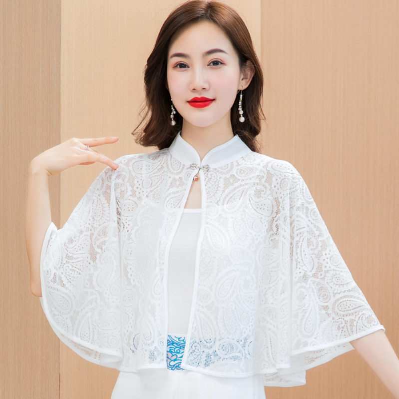 レース カーディガン ポンチョ ゆったり ケープ 袖口 マント 羽織り ボレロ アウター ジャケット ノーカラー 二の腕カバー フォーマル ジャレロ 結婚式 カーディガン フォーマル レディ