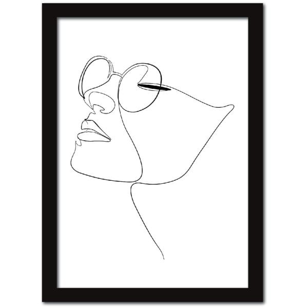 ファブリックパネル アートフレーム おしゃれ ラインアート 壁掛け ウォールデコレーション ラインアート モダンアート LineArt Woman 317x440mm