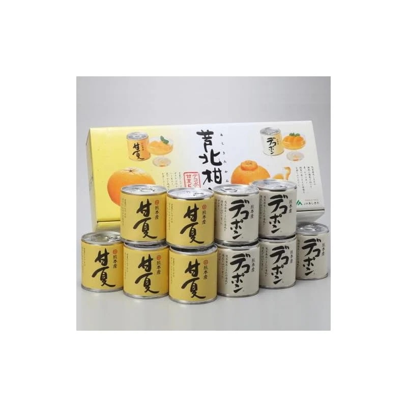 JAあしきた 熊本芦北柑橘 デコポン&甘夏缶詰め (10缶入り(化粧箱))