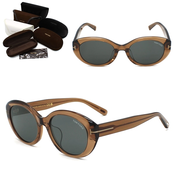 サングラス FT1293-K/S 45A 54 TF1293 サングラス EYEWEAR アジアンフィット クリアライトブラウン グレー ユニセックス
