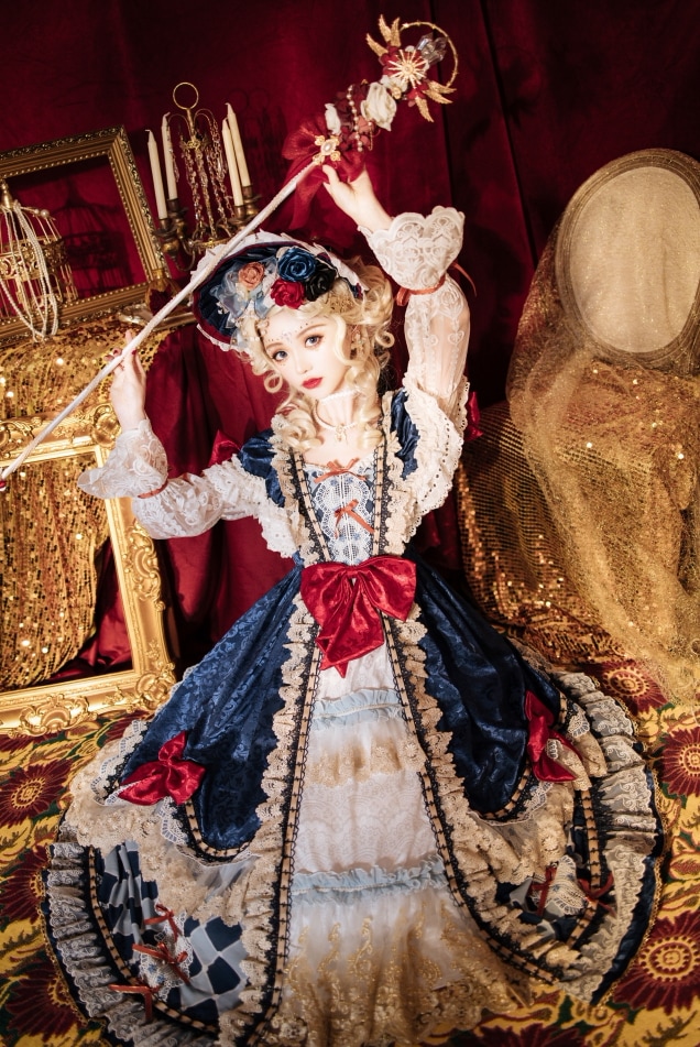 キャミソールワンピースロリータ 白雪姫snow Dream キャロメロディー ロリータティーパーティー長袖op ゴージャスドレス 白雪姫スカート