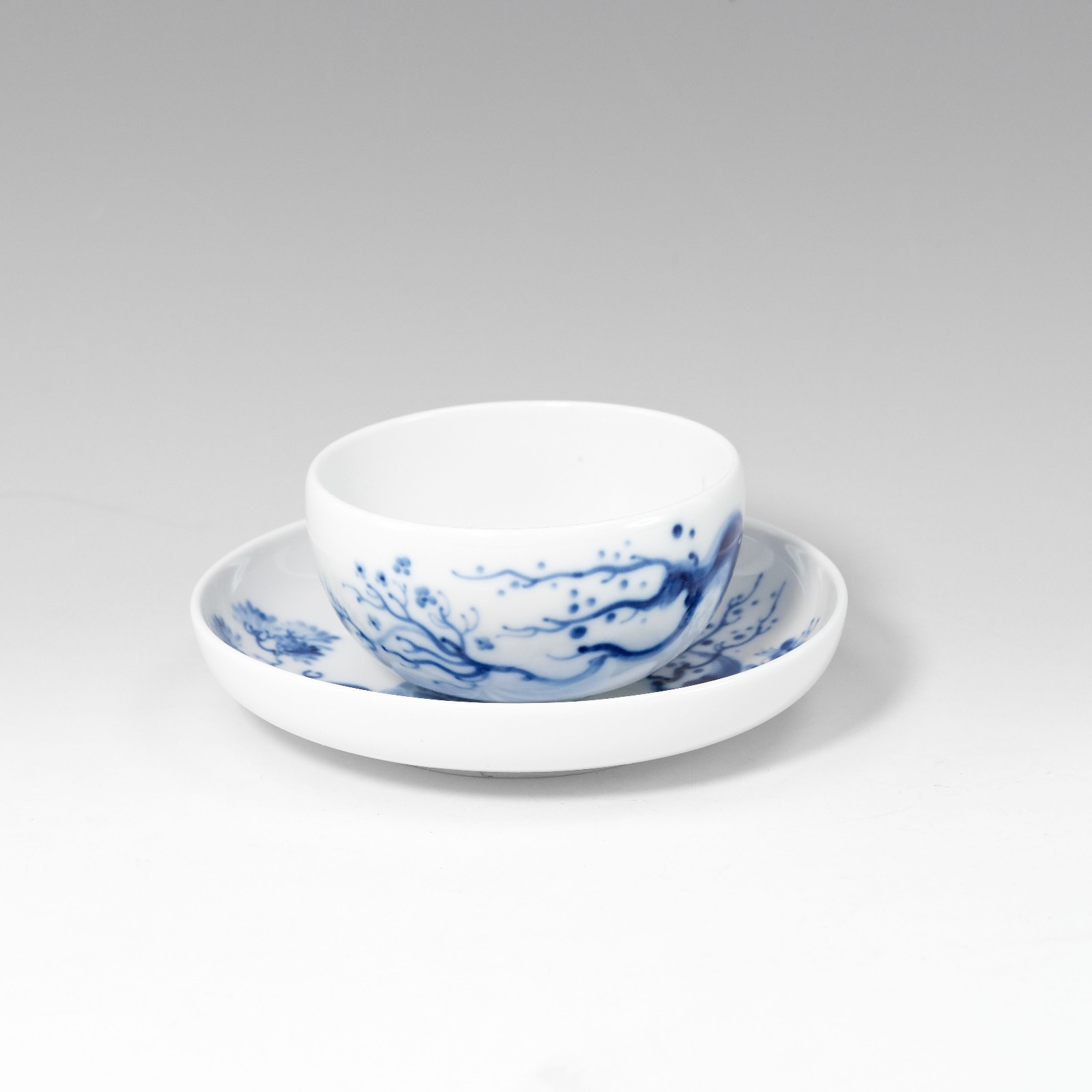 ブルーオーキッド 湯呑＆茶托 824001 24633 食器 _ 中古品 A+ランク
