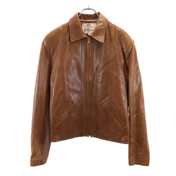 H&H Leather 70s ヴィンテージ レザージャケット 44 ブラウン 本革 本皮 メンズ