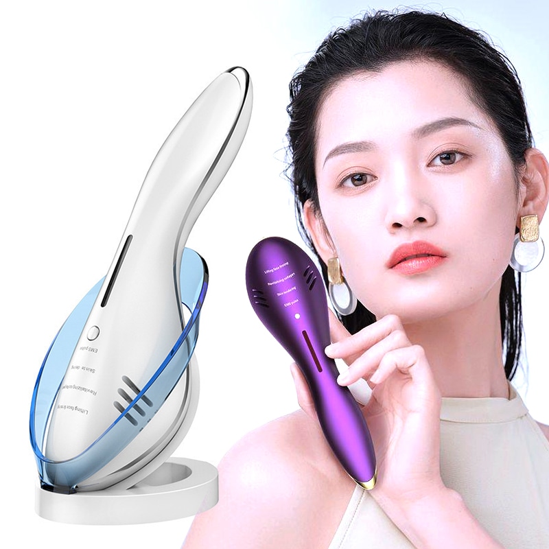 美顔器 光美顔器 リフトアップ EMS エレクトロポレーション 超音波 高周波 LED 光エステ マッサージ 1台4役 小顔フェイス洗浄 イオン導入 温熱 振動 小顔 マッサージ 表情筋鍛える リフト