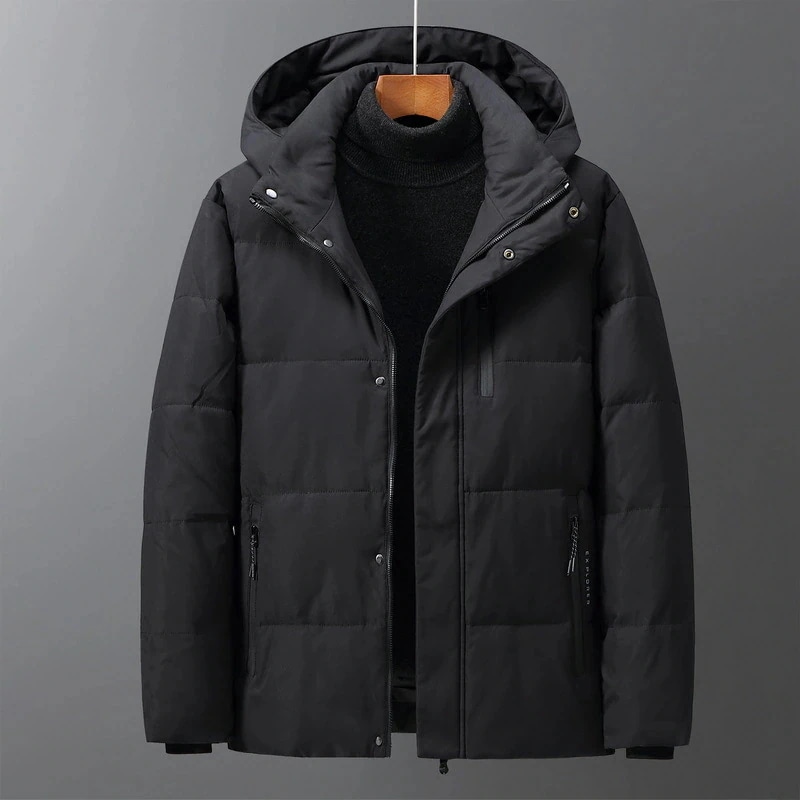 品質いいな ダウンコート コート スタッフコート アウター ミドル丈 軽量 シンプル 防寒 保温 無地 メンズ レディース 男女 フード付き