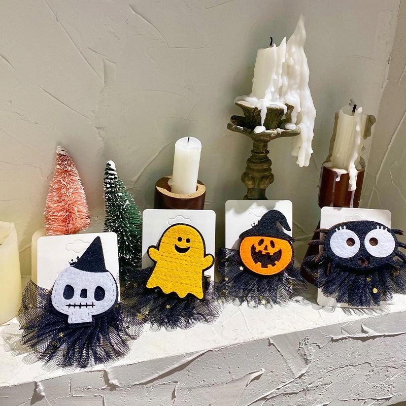 2024 新しいハロウィンメッシュヘアクカボチャゴーストスパイダーヘッドク装飾パーティーコスプレ小道具