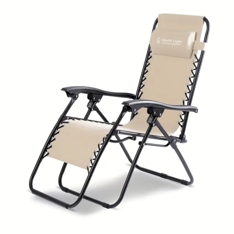 高背もたれ＆アームレスト付きヘビーデューティーアウトドアチェア - 軽量折りたたみキャンプチェア120kg/264lbs耐荷重頑丈フレーム構造バーベキューバー・ビーチ・旅行用 - SL-YZ10 4,883円