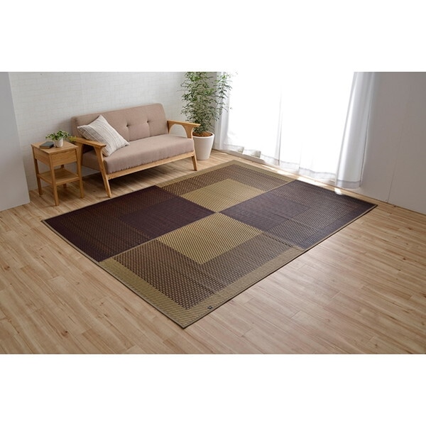 1050950023604 ラグ 正方形 夏用 ふっくら い草 シンプル ベージュ 191×191cm メーカー直送